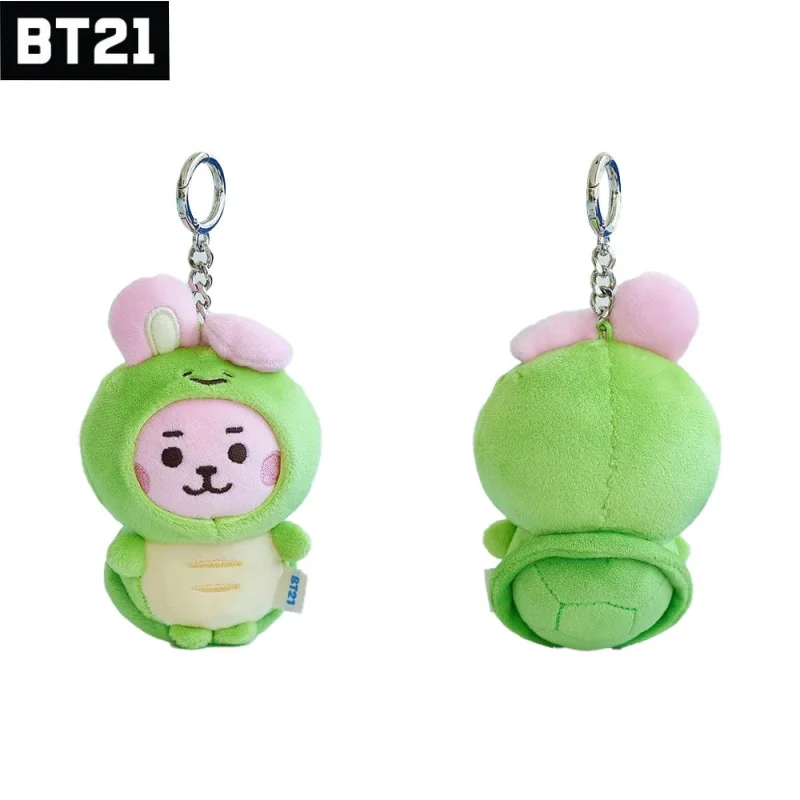 Novo 10cm bt21 popular anime kawaii cooky tata rj mini chaveiro de pelúcia pingente oceano amigos boneca de pelúcia saco pingente ornamento presente