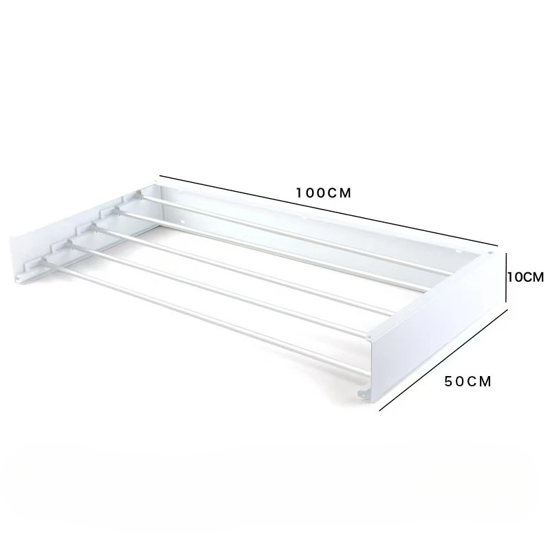 Space‑Saving Wall‑Mounted Metal Laundry Drying Rack, Hanging Organizer for Towels and Shoes