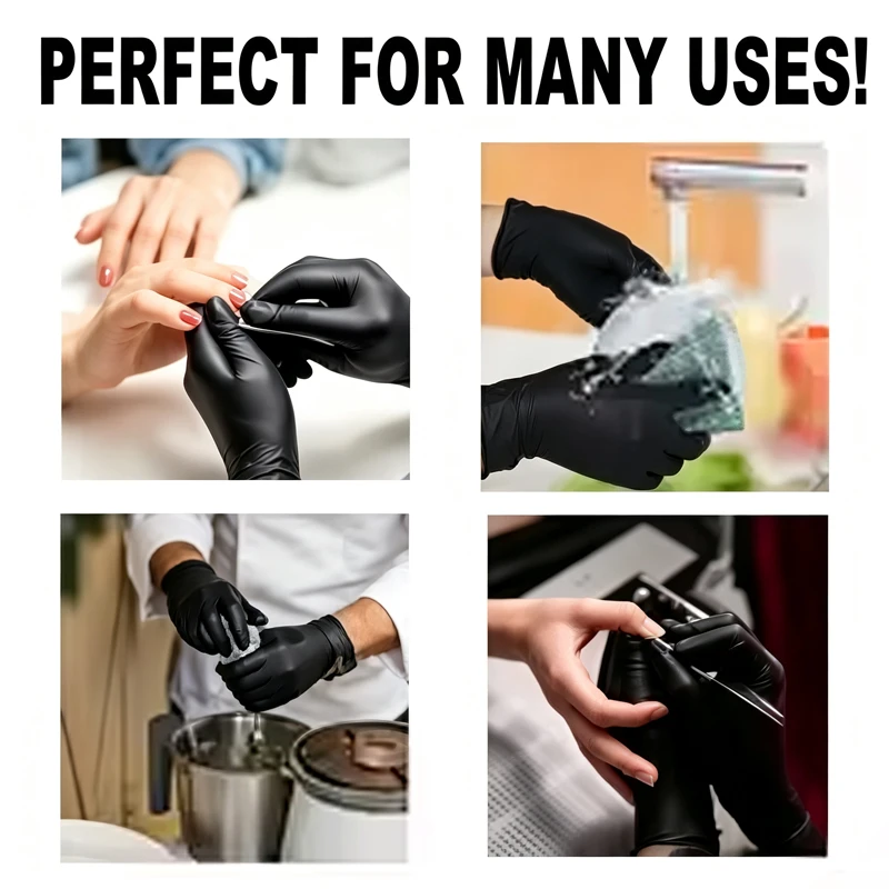 50pcs Thicken Nitrile Gloves Gloves Disposable Latex Free for Cooking, Cleaning, Gardening, Handicrafts, Automobiles S/M/L/XL