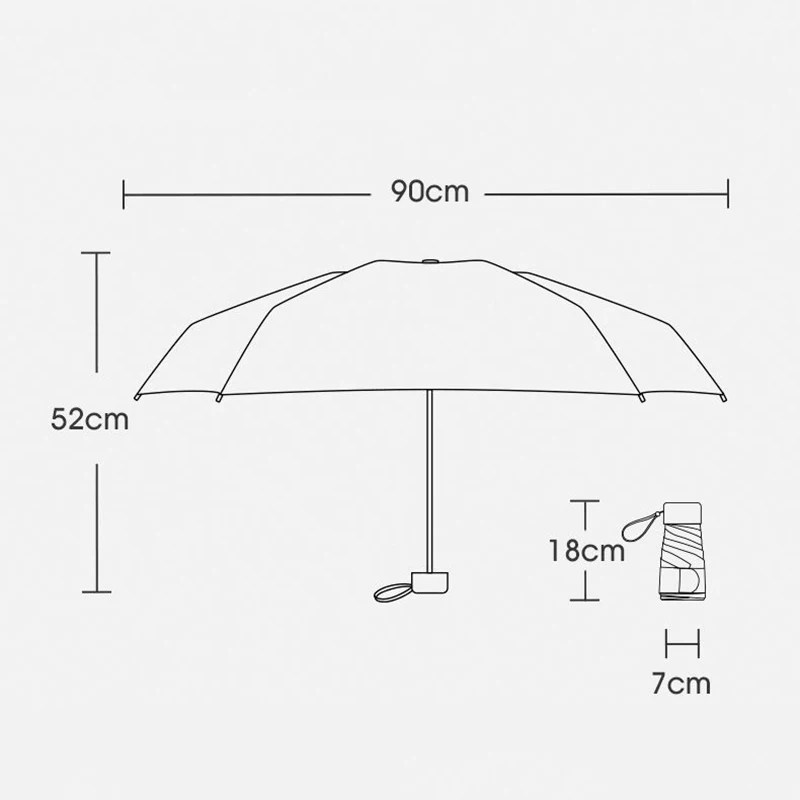 Outdoor Mini Sun Umbrella UV Protection Ultralight Folding Five-fold Umbrella Sunshade Umbrella For Daily Life