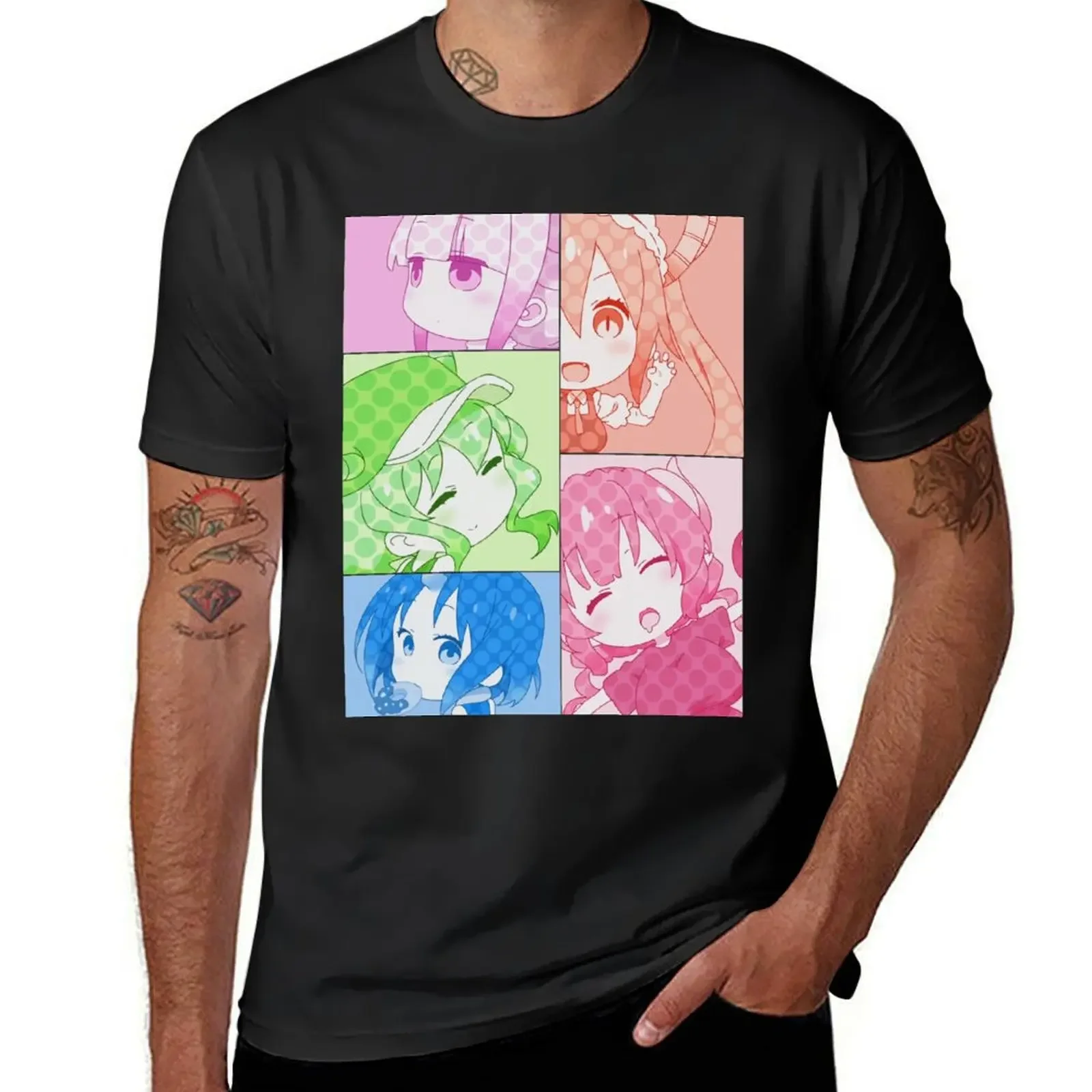 

Tohru ilulu Kanna Lucoa Elma Dragon Maid Comic Style T-Shirt customs design your own fashion shirts funny t shirts men