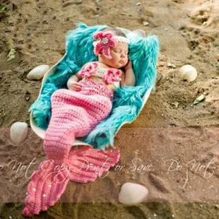 Newborn Baby Photography Props Clothing Mermaid Costume Sbaby Milestone Posing Clothing Backdrop Photo Studio Accessories