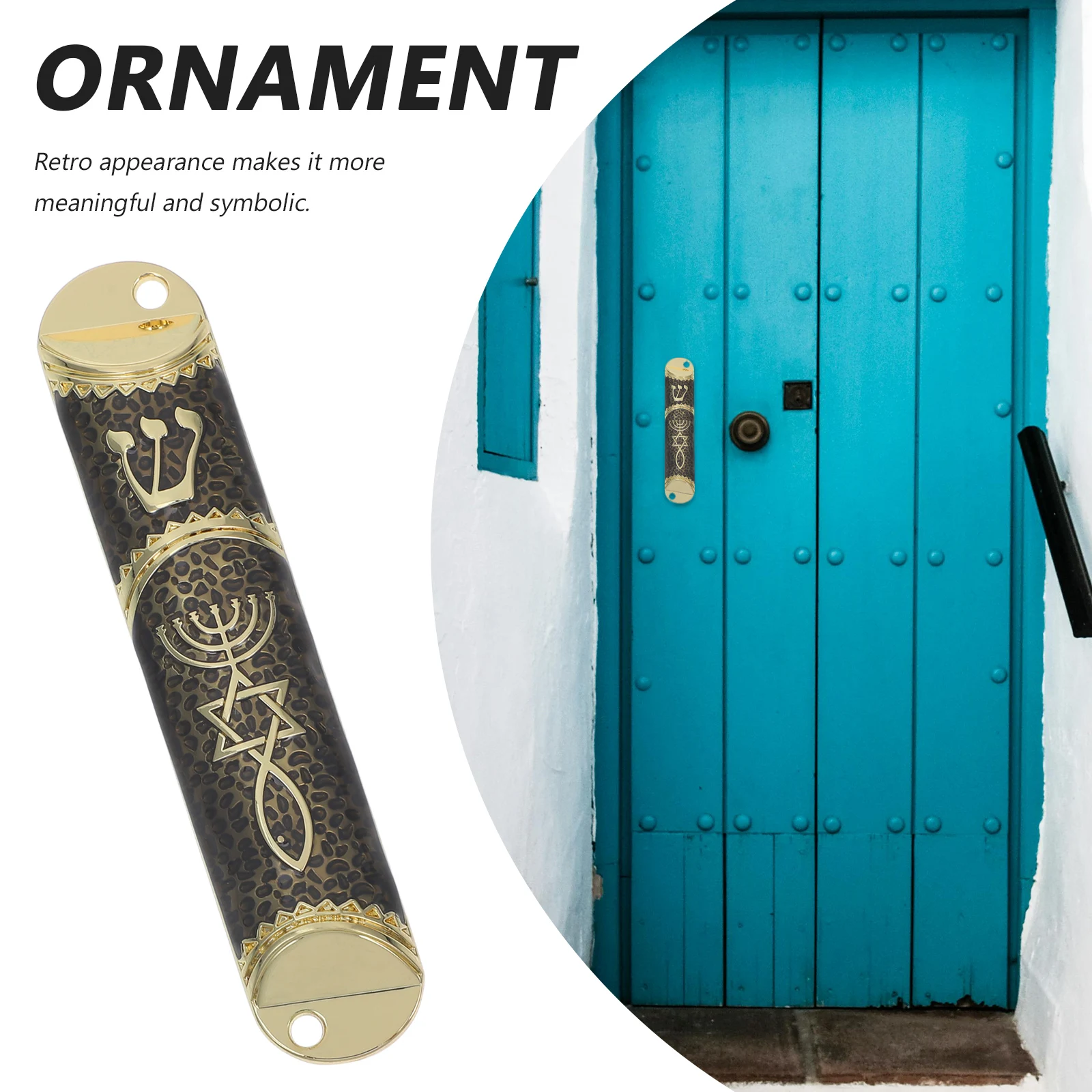 

1 Piece Mezuzah Metal Home Decor Religious Gift Golden Black Zinc Alloy Door Side Plaque Long Term Use Easy Installation Safe