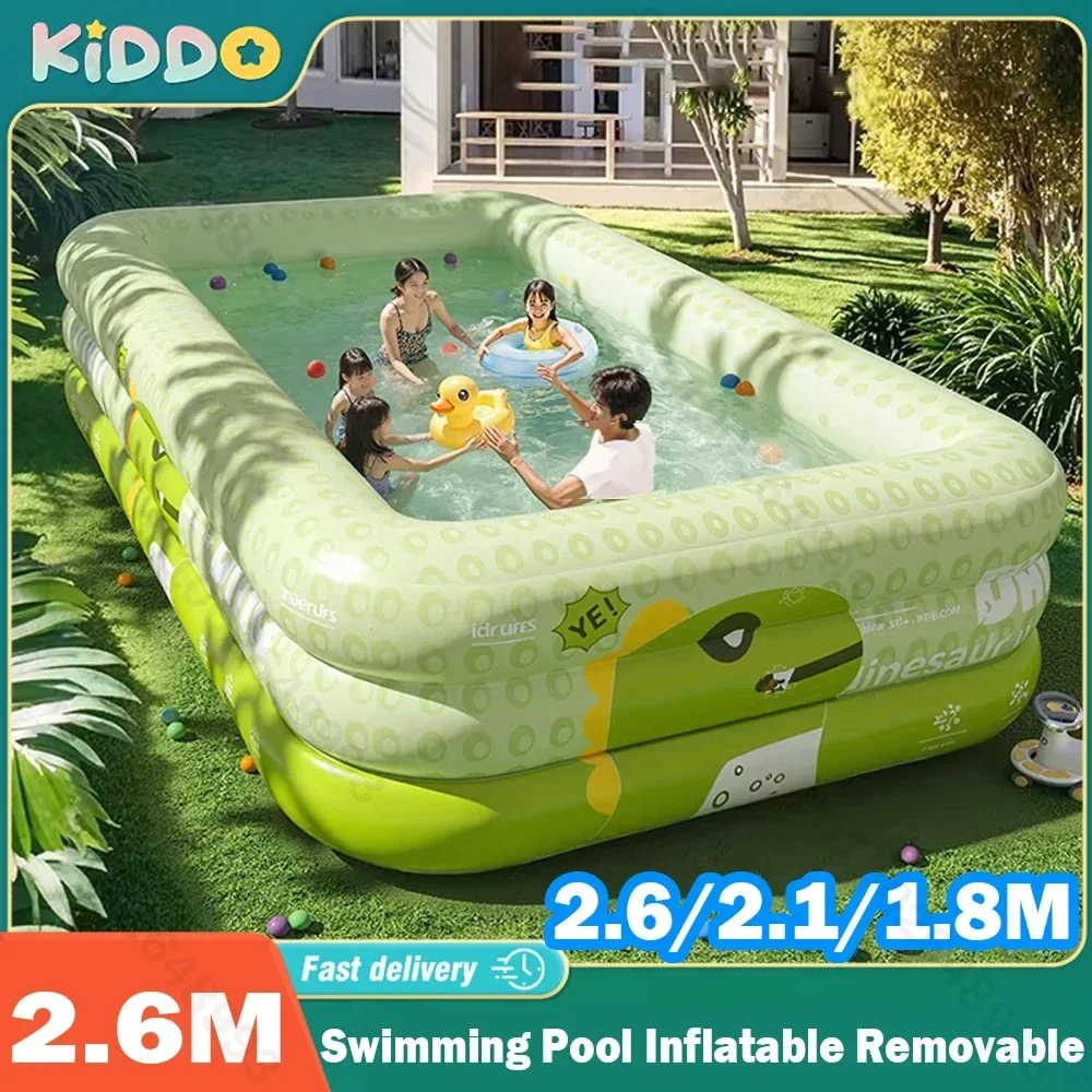 

2.6/2.1/1.8M Swimming Pool Inflatable Large Family Adult Pools Baby Swimming Pools Removable Bathtub Indoor Outdoor Toy Cottages