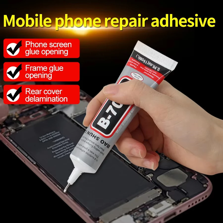 Cola universal para celulares e joias B7000/T7000 (1-8 peças) Cola de resina epóxi (adequada para reparo e colagem de telas de metal, plástico e vidro) à prova d'água e transparente