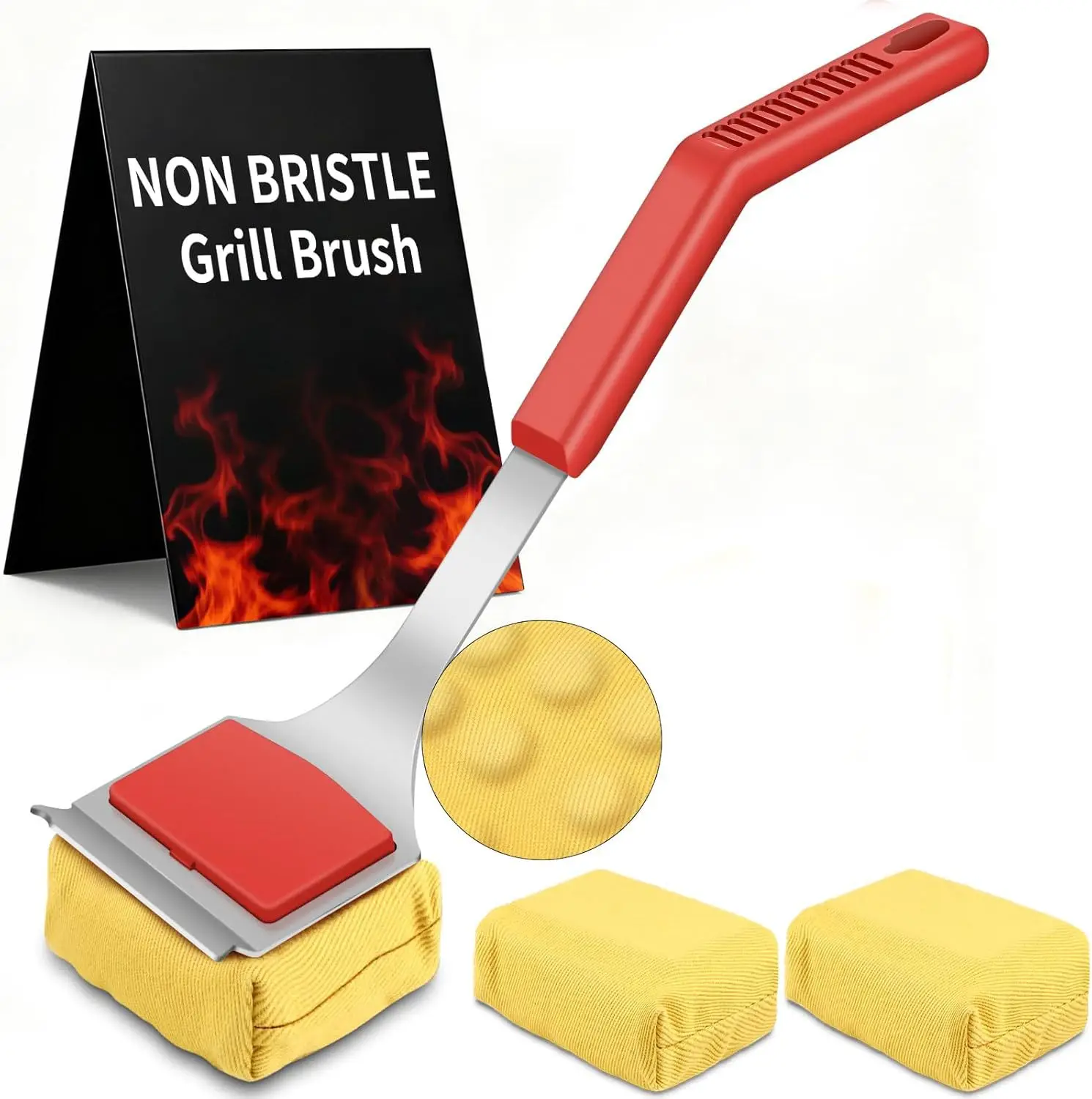 

New stainless steel barbecue cleaning brush, grill cleaning brush, new grill cleaning brush, high temperature resistance
