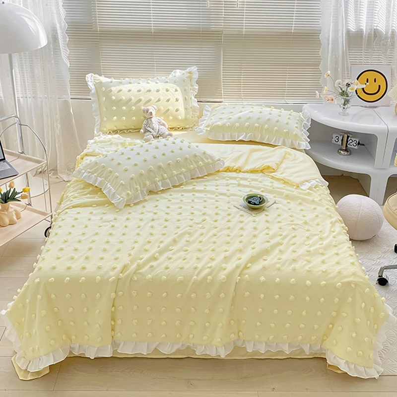 Solid Color Cut Flowers Balls Summer Blanket Adult Kids Air Condition Comforter Bedspread Bed Cover Bedding Home Textiles #/