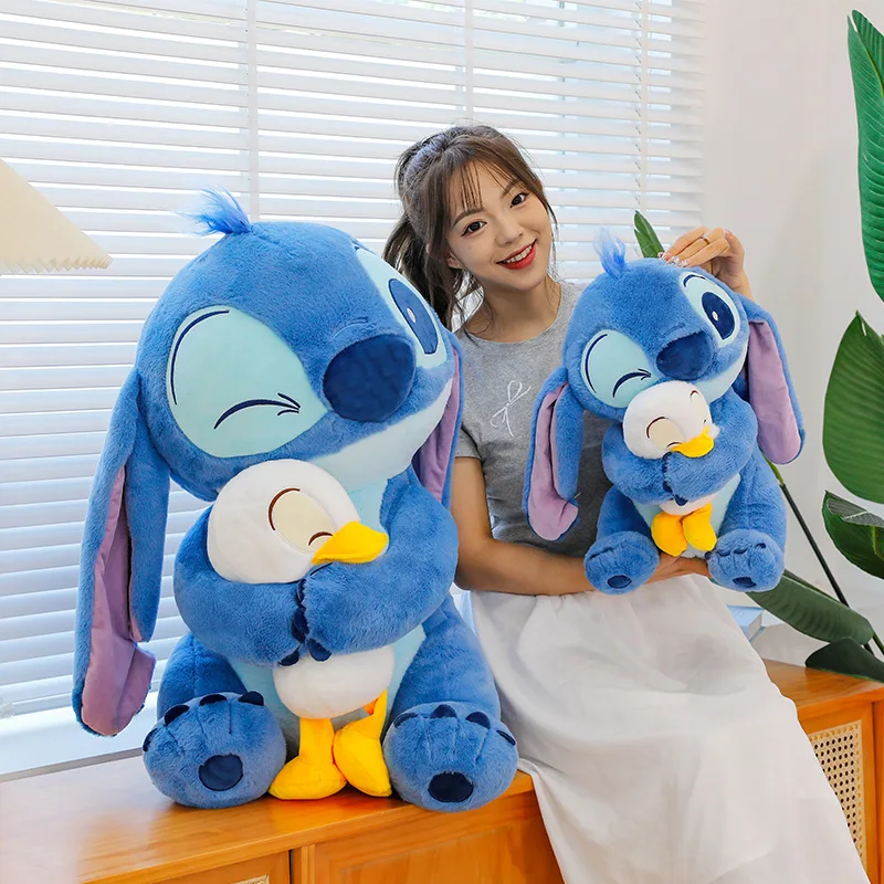 Disney'S New Popular Product Hugging Duck Stitch Cute Doll, Short Plush Toy Gift Children'S Hug Soothing Cloth Doll Gift Pillow