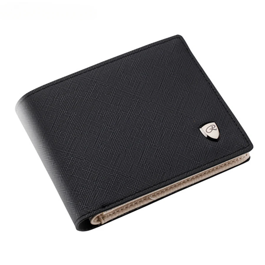 

Men's Short Wallet with Cross Pattern Korean Version Coin Purse Small Money Bag Male Multi Card Holder Internal Zipper Wallets
