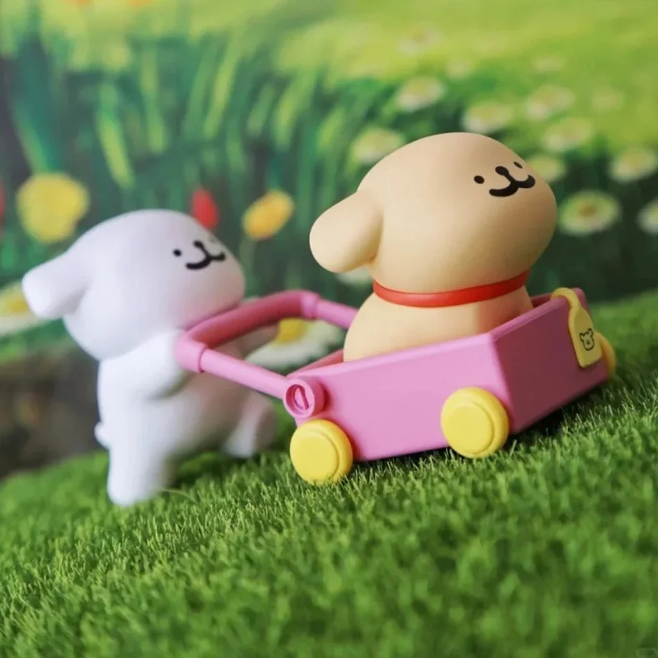 핫 뉴 몰티즈 조이풀 시리즈 강아지 액션 피규어 인형 장난감 데스크탑 장식 팬들을 위한 어린이 크리스마스 생일 선물