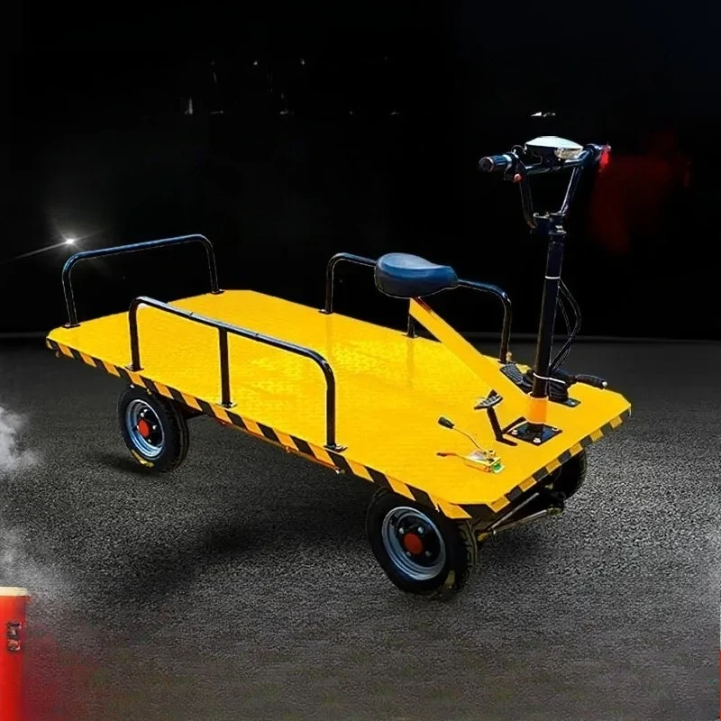 Camión eléctrico de plataforma A57, conducción delantera y trasera, ladrillos de tracción para sitio de construcción, carrito de transporte de mercancías para tirar de almacén