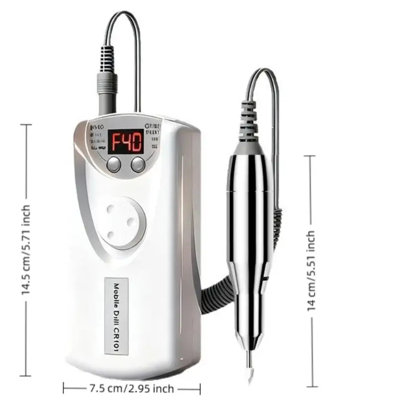 Nagelboormachine Pro Draaibank Nagelfrees Oplaadbare Nail Art Elektrische schuurmachine Motorpolijstmachine met 6-polijstkop