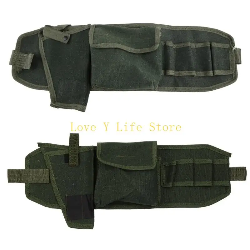 L74C Thick Canvas Bag with Multi-Pockets Hammer Screwdriver Holder for Electricians