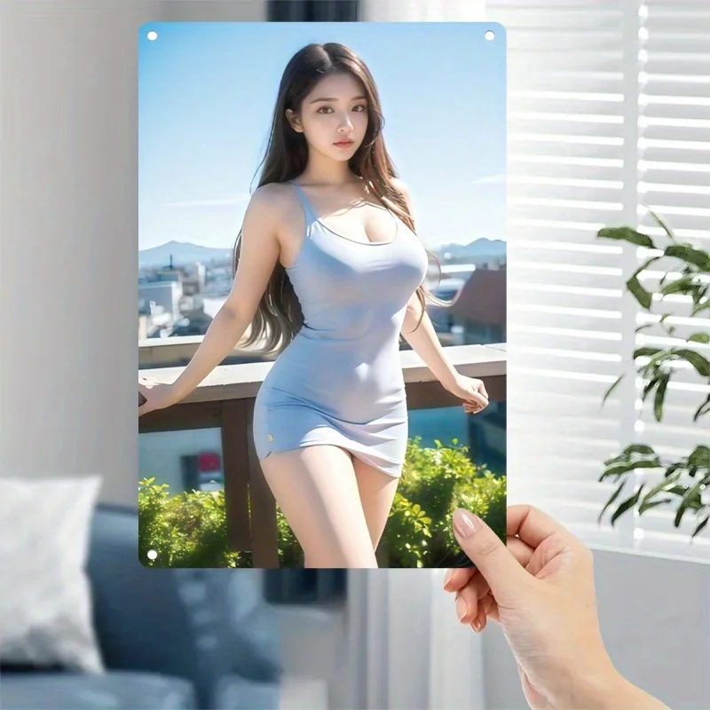 

Elegant Model Metal Wall Art Vintage Tin Sign Home Bar Decor