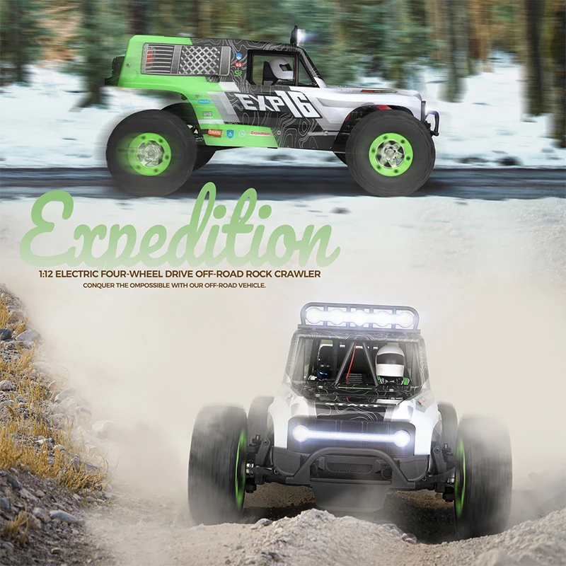 WLtoys 124006   1/12 RC автомобиль для бездорожья 4x4 грузовики со светодиодной подсветкой 2,4G высокая скорость профессиональный пульт дистанционного управления альпинистские автомобили для детей