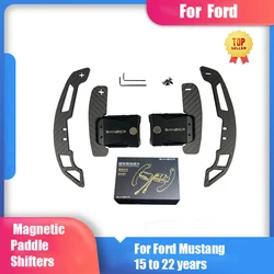 Paleta de cambio magnético para Ford Mustang, extensión de paleta de cambio de volante de coche, fibra de carbono Real, 15-21