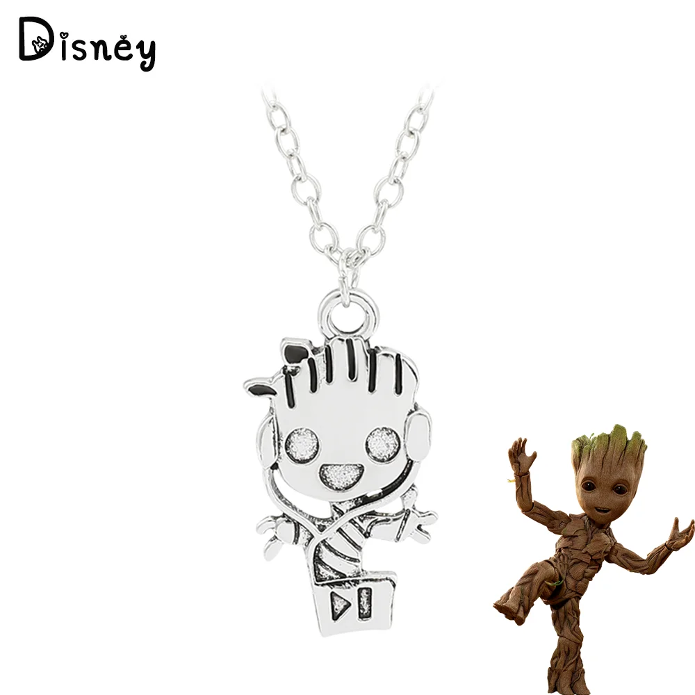 Marvel Guardians of the Galaxy Necklace Cosplay Groot Metal Pendant Necklace  Fashion Charm JewelryAccessories for Friend Gifts