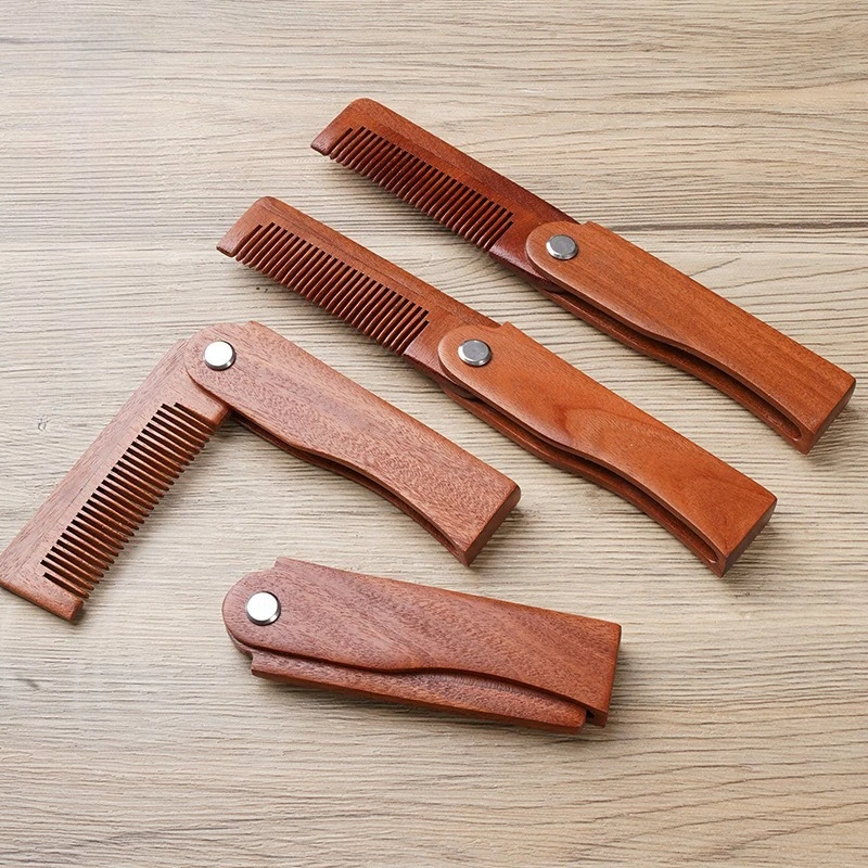 

Sandalwood Folding Comb Mini Portable Travel Hair Brush for Women Daily Use Home Beauty Styling Gift