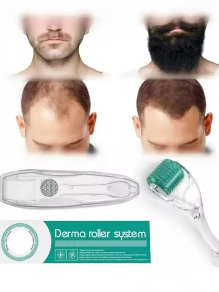 DRS 192 broches titane vraies aiguilles individuelles Microneedling Derma rouleau barbe croissance des cheveux pour cuir chevelu massage nourrissant profond