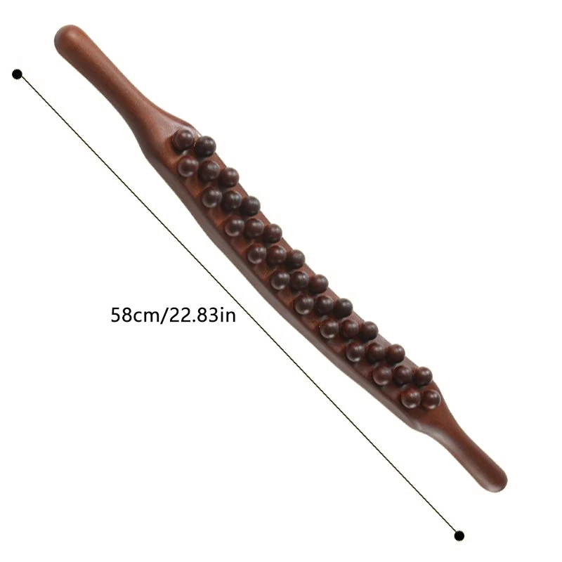 1pcs 35 Beads Body Massage Stick Wooden Plastic Back Tendons Scraping Acupressure Point Guasha Relax Tool Abdominal Massager