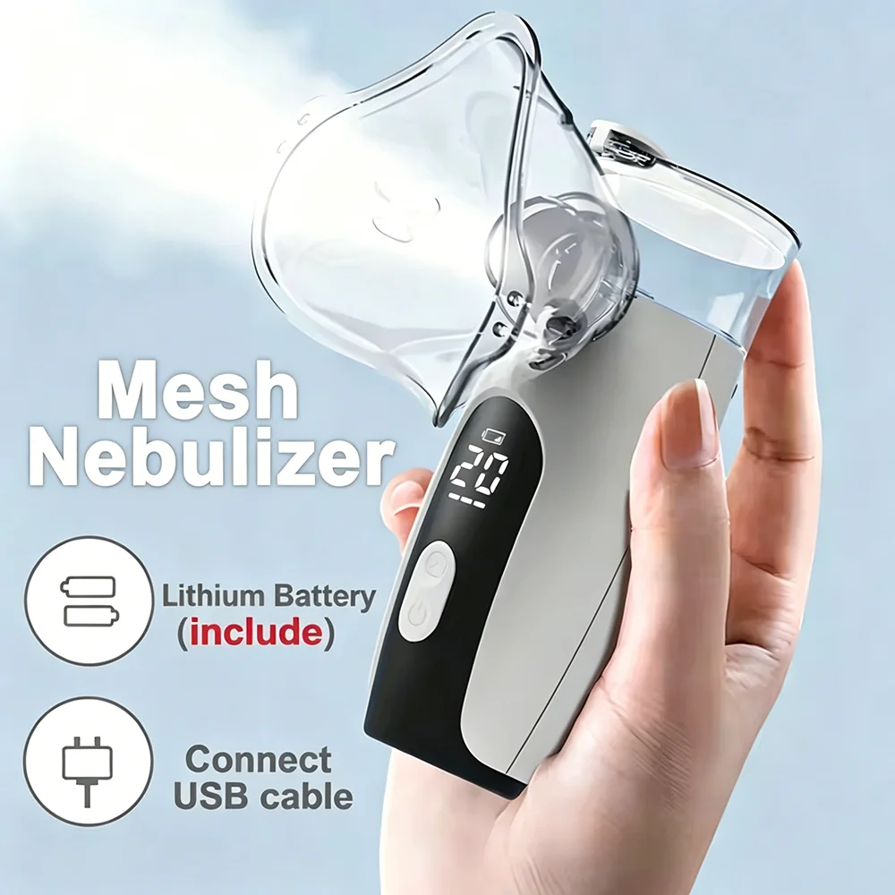 Nebulizador Portátil Recargable, Inhalador Médico Silencioso de Malla, Inhalador Nasal para Niños y Adultos, Uso Doméstico