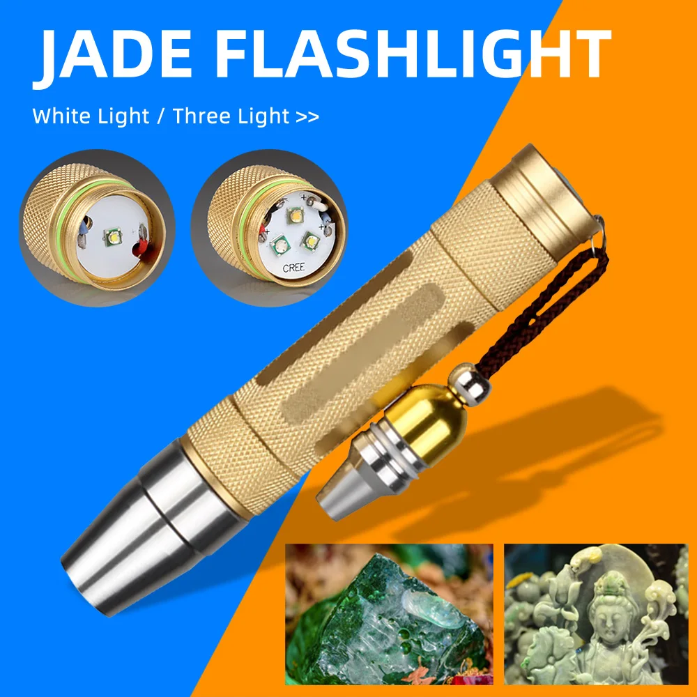 

Mini Three Light Sources Lamp Flashlight 365/395NM Torch Jade Inspection Ultraviolet UV Light Identification Lamp LED Flashlight
