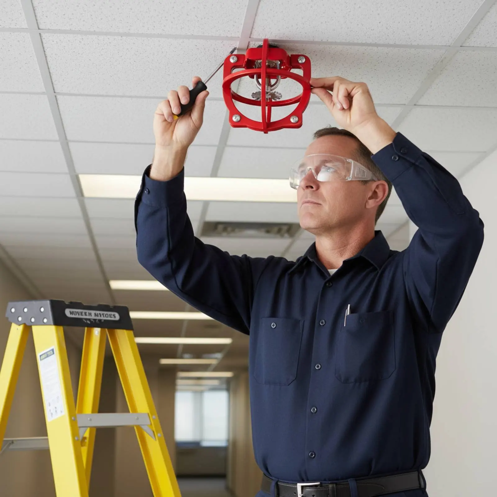 

Fire Sprinkler Head Guard Collision Avoidance Sprinkler Head Protector Sturdy Duty Rustproof for School, Garage