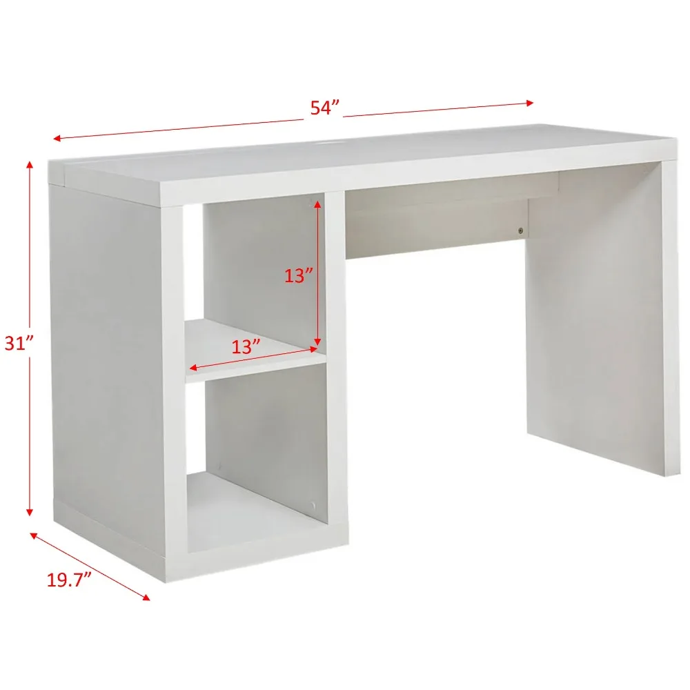 Cube storage desk, rustic grey