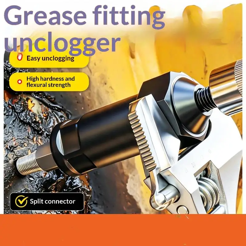 New Sale Heavy Duty Split Grease Zerk Fitting Cleaner Tool For Auto Tractor Excavator Farm Construction Machinery Maintenance