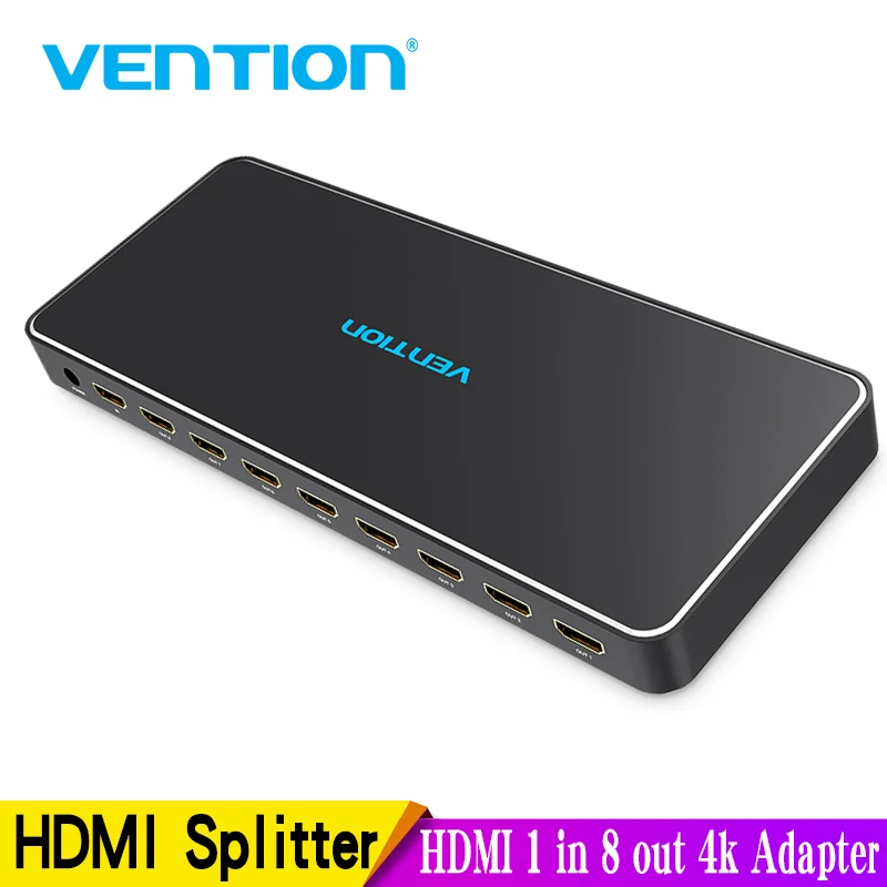 Vention HDMI Splitter 1 in 8 out 4k 1x8 splitter HDMI Switch Adapter With Power Supply for TV PS3/4 Laptop HDMI Splitter  metal