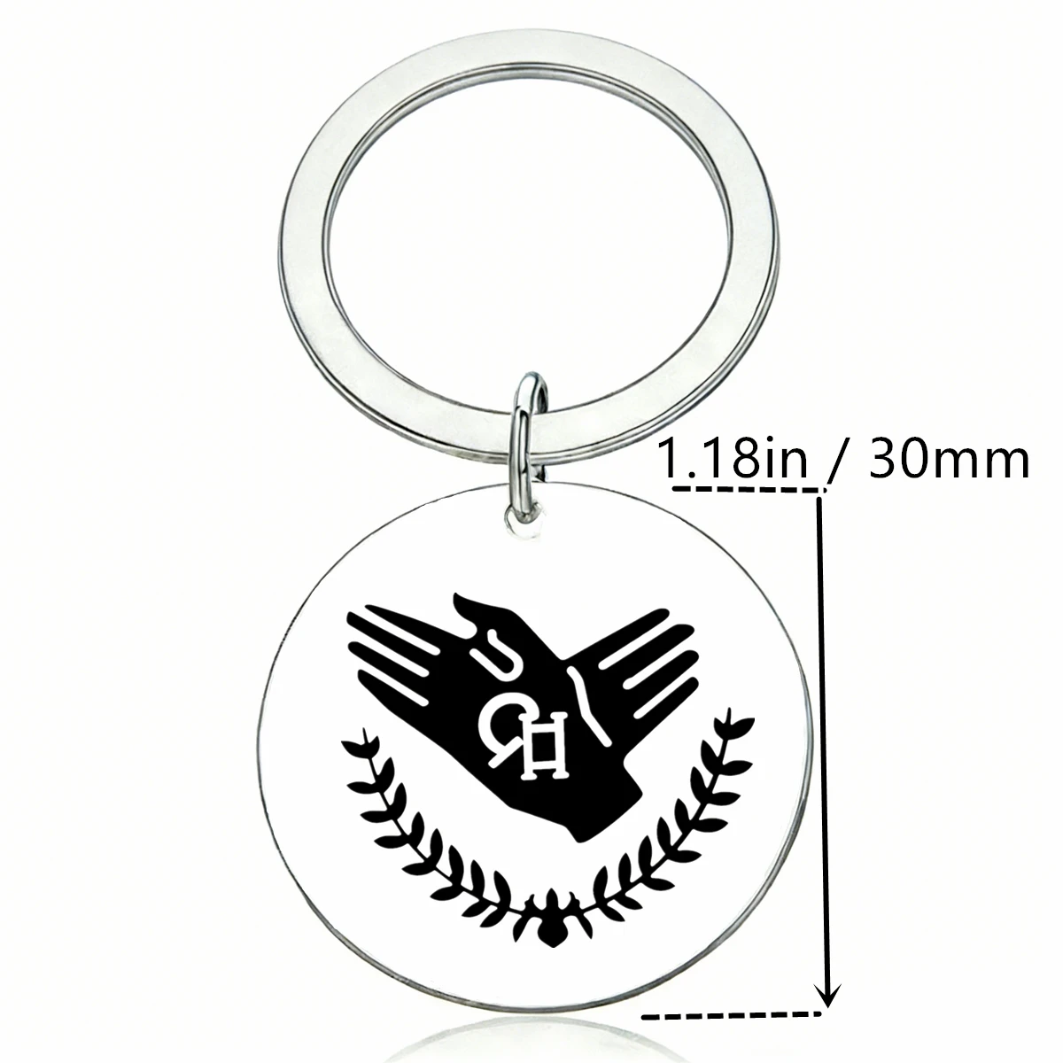 1Pc Stainless Steel Laser Engraved CH Postal Keychain Violet Ever Garden Round Keyring Cosplay Accessory Collect Fans Gift