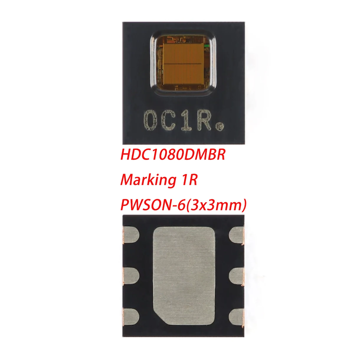 5PCS HDC1080DMBR Marking 1R **1R. PWSON-6(3x3mm) NEW Original Humidity Temperature Sensor 2.7V~5.5V I2C 0%RH~100%RH -40°C~+125°C