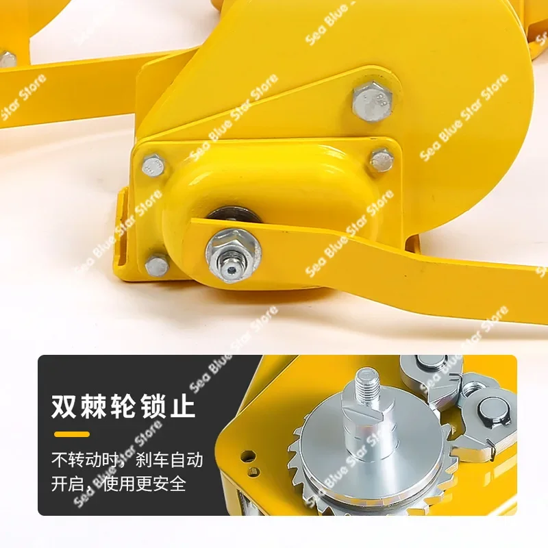 Winch Crane Hardware ToolsSelf-locking Hand Winch, Two-way Self-locking Manual Household Small Traction Hoist