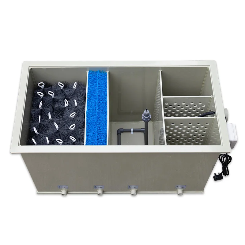 Plastic Multi-Chamber Fish Tank Filter with Valves 500L Aquarium Filtration System for Koi Pond Water Purification