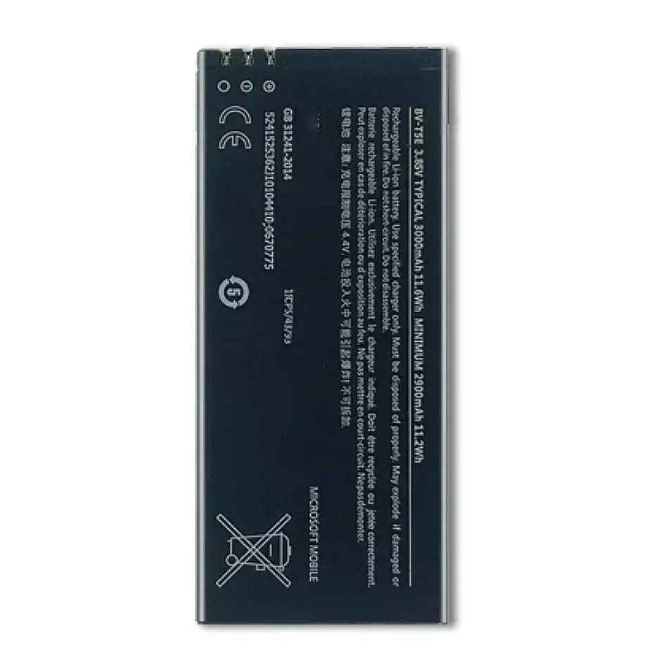 Bateria de 3000mAh BV-T5E para Microsoft Lumia 950 RM-1106 RM-1104 RM-110 McLa Bateria de telefone móvel de alta qualidade + número de rastreamento