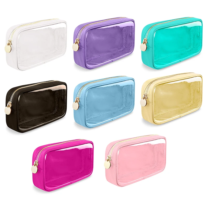 Clear Travel Makeup Organizer Bag Makeup Bag Cute Cosmetic Zipper Pouch Purse For Women Girls Transparent PVC Small Storage Bag