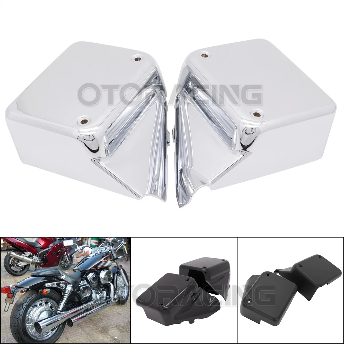 Motorcycle ABS Plastic Side Fairing Battery Cover For Honda Black Widow 2000-2007 Shadow Spirit VT750 DC 2000-2009