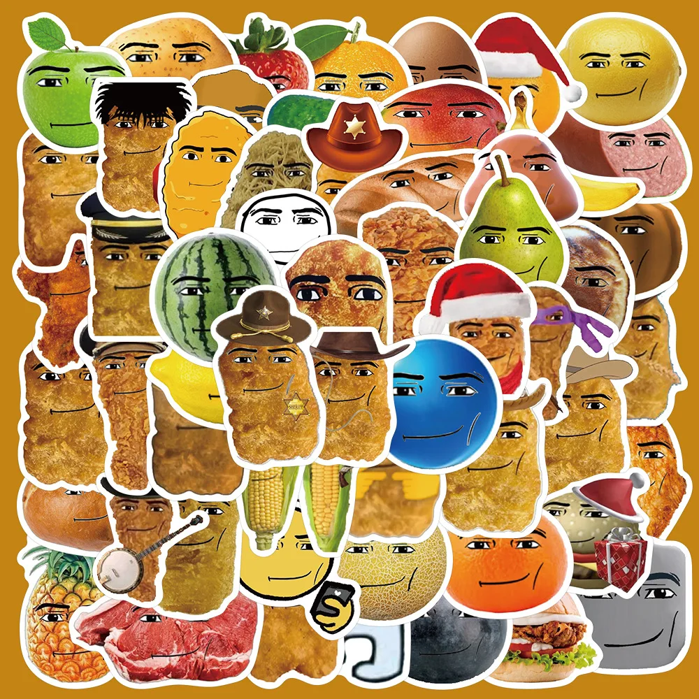 58 Uds Robloxs pegatinas de la serie Meme de pepita de pollo sonrisa ganadora facial decorativas impermeables para pegatinas de funda de teléfono con taza de agua