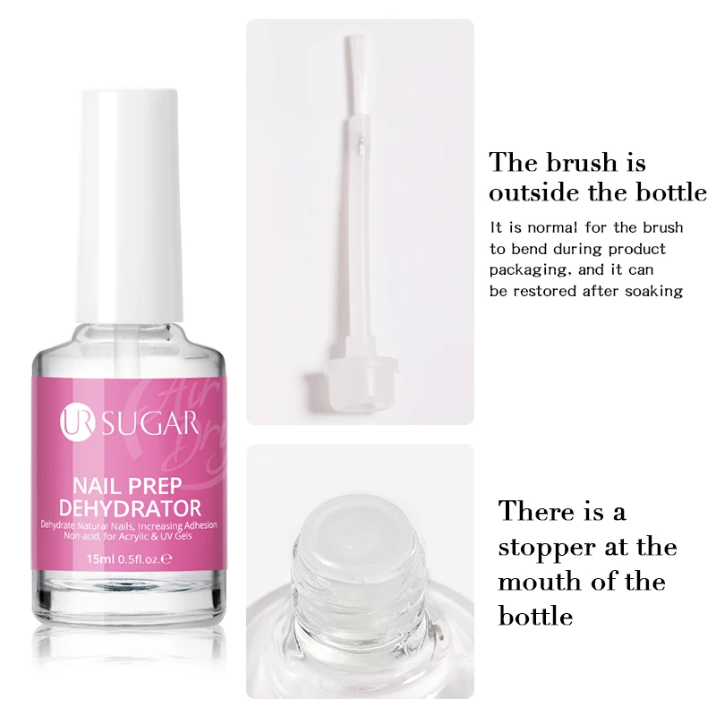 UR SUGAR 15 مللي مسمار ديهيدراتور حمض الحرة رئيس مجموعة الطبيعية مسمار الإعدادية ل الاكريليك والأشعة فوق البنفسجية هلام طلاء الأظافر سريعة الجافة متفوقة السندات #6