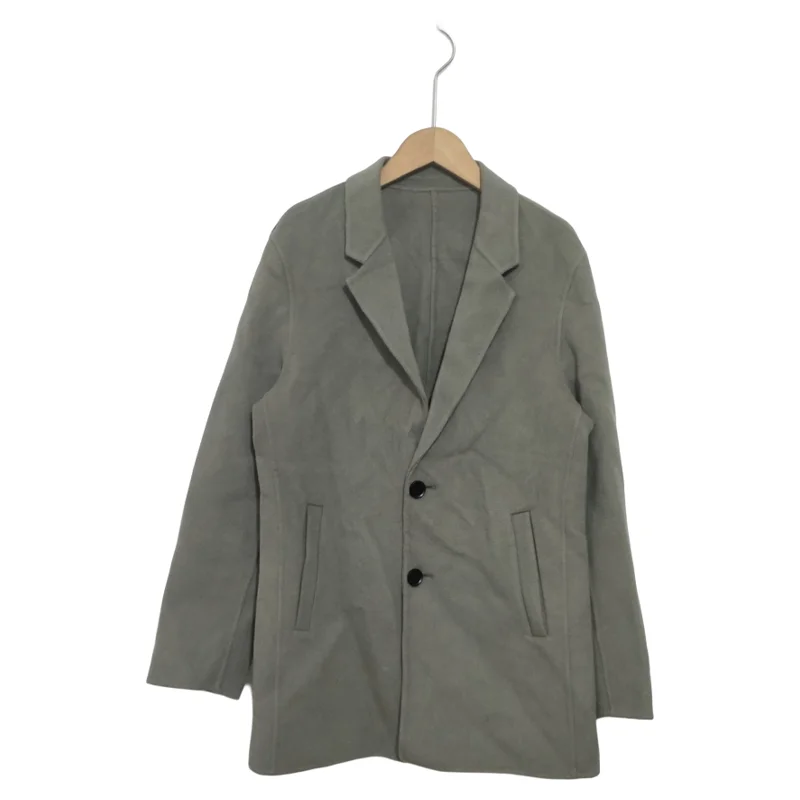 

Men's Autumn Winter Woolen Coat Loose Fit Long Sve Single Button Closure Pure Color Trendy Sle Casual Faion Outerwear