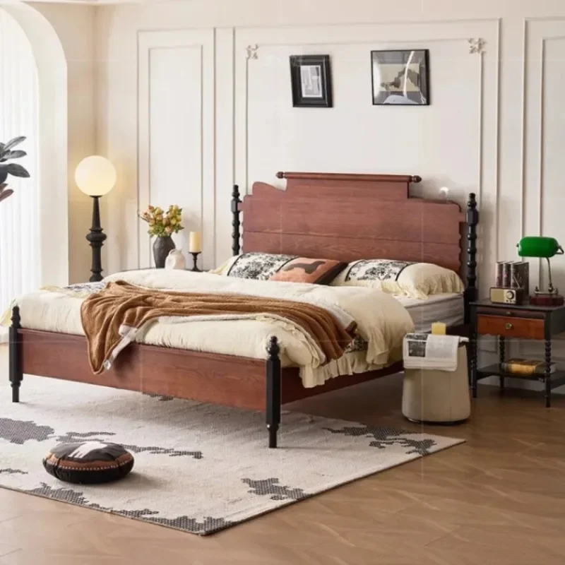 Floor Upholstered 180x200cm Bedroom Beds Headboard French People Lounge Adults Bed Frames Unique Family Queen Home Furniture