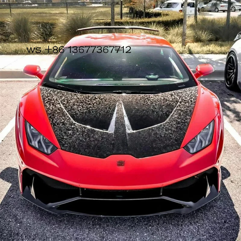 

Forged Carbon Fiber 1016 Style Huracan Lamborghin LP580 LP610 Upgrade Front Lage Engine Hood Bonnet Cover
