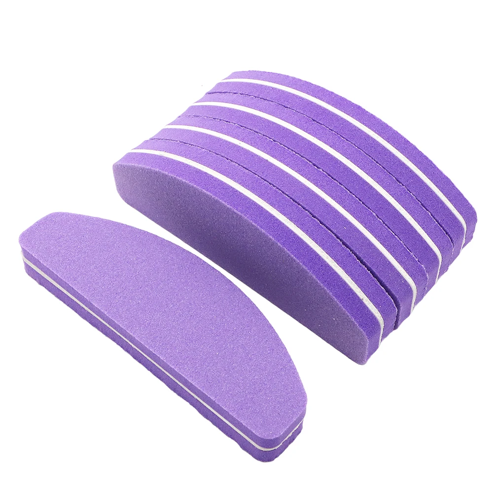 5pcs Sponge Block Nail File 180/240 Purple Boat Nail Buffer Gel Polish Lime a Ongle Sanding Buffer Manicure Tools Supplier