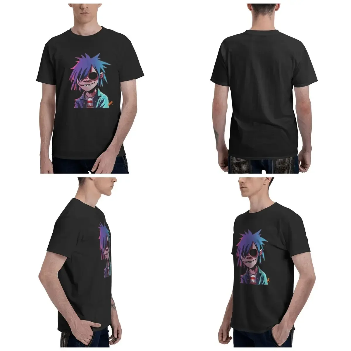 Gorillaz 100% Cotton T-Shirt Men'sOversized T Shirts Men Round Neck Short Sleeve S-6XL