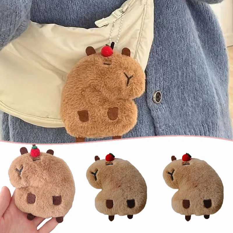 

1-10PCS Squeaky Capybara Plush Keychain Cute Animal Toy Capybara Creative Bag Charm Keyring for Backpacks and Purses