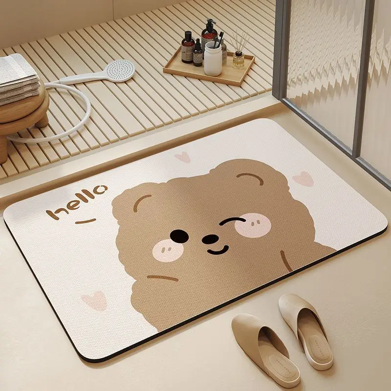Bathroom floor mat, cream wind diatom mud absorbent mat, bathroom door foot mat, bathroom toilet non-slip carpet