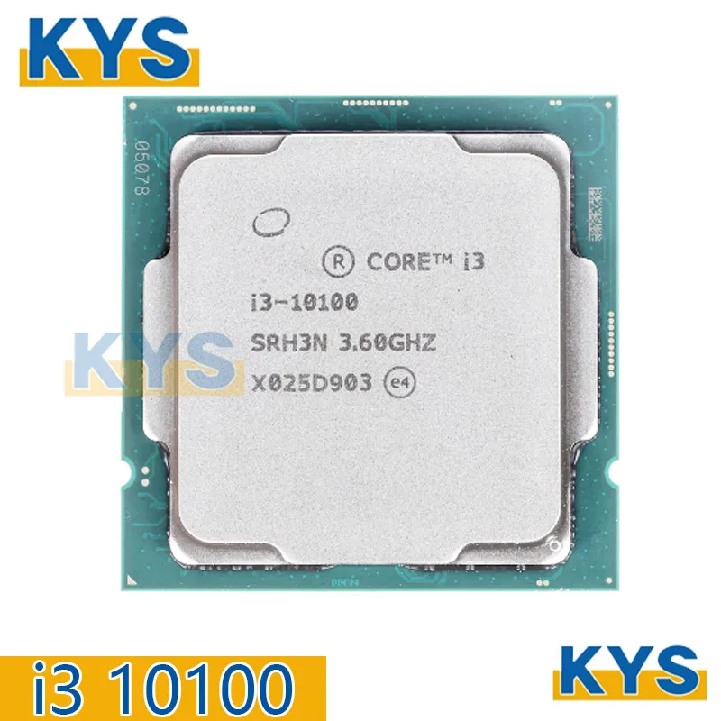 Intel Core For i3 10100 i3-10100  3.6GHz 4-core 8-threaded CPU Processor L2 = 1M L3 = 6m 65W LGA 1200