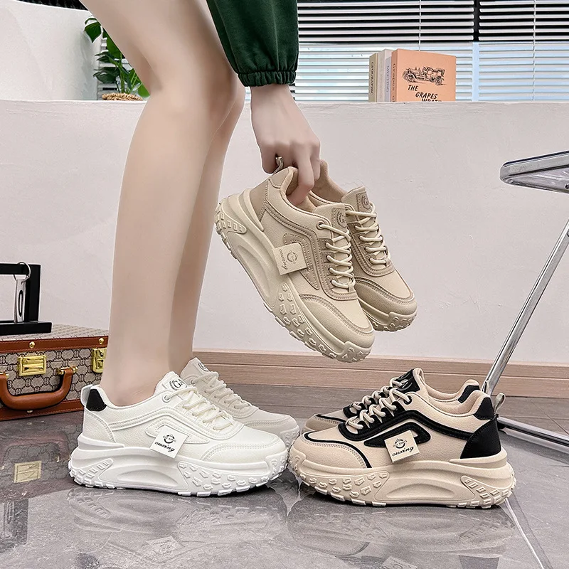 

Vintage height-boosting women's shoes, platform casual sneakers, fashion women's designer shoes, brand women's sneakers
