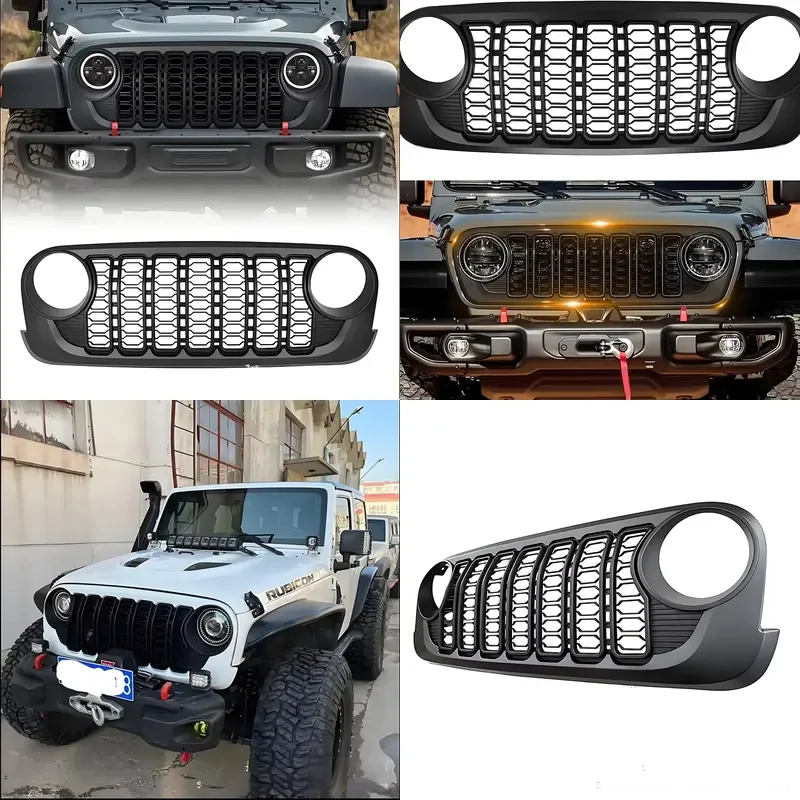 Grille Wrangler pour Jeep Wrangler JK 2007-2017, grille avant modifiée en JL24, accessoire extérieur applicable pour JK