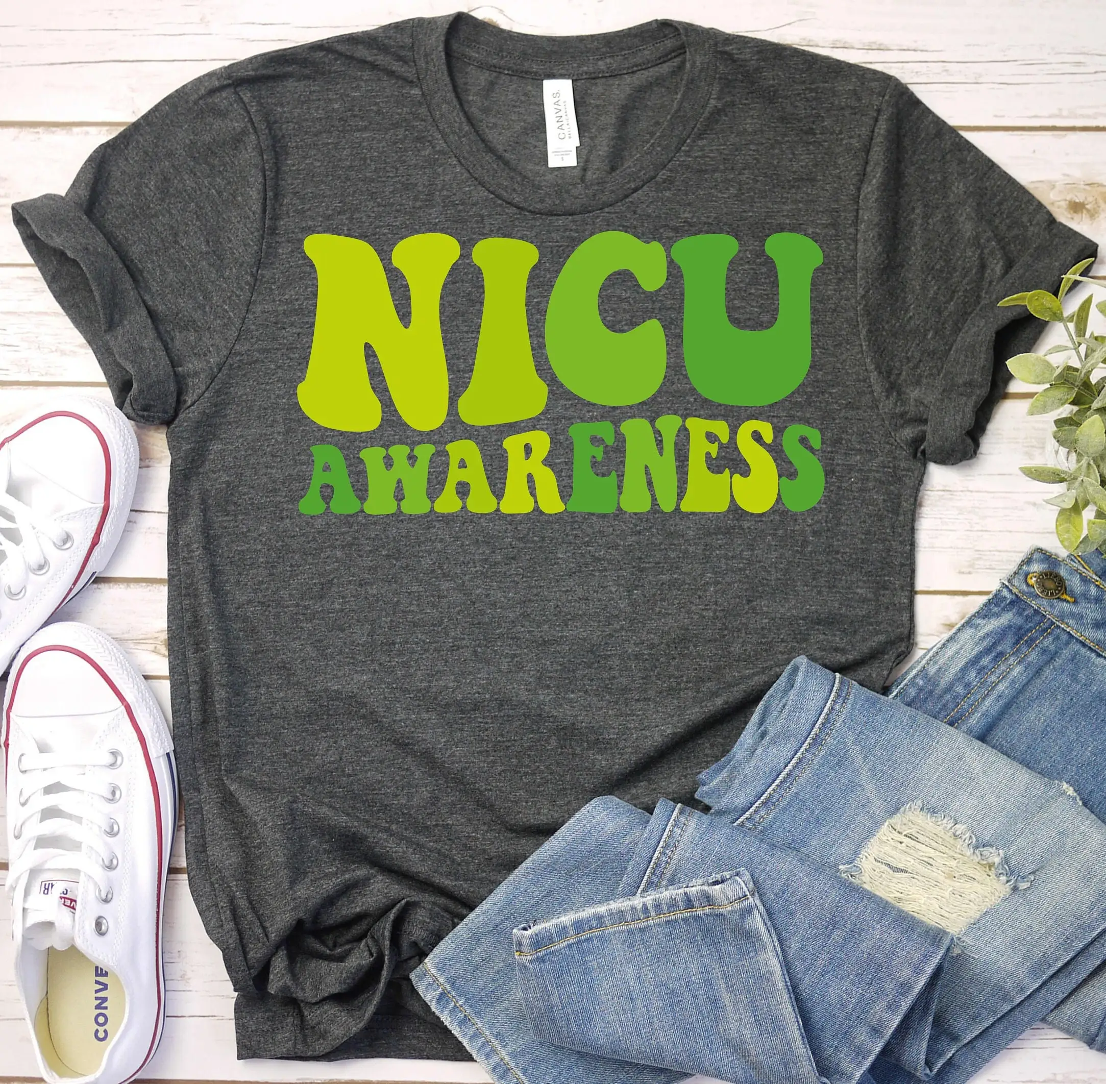 Nicu Awareness T Shirt Retro Nurse Neonatal Intensive Care Unit Support Maternity